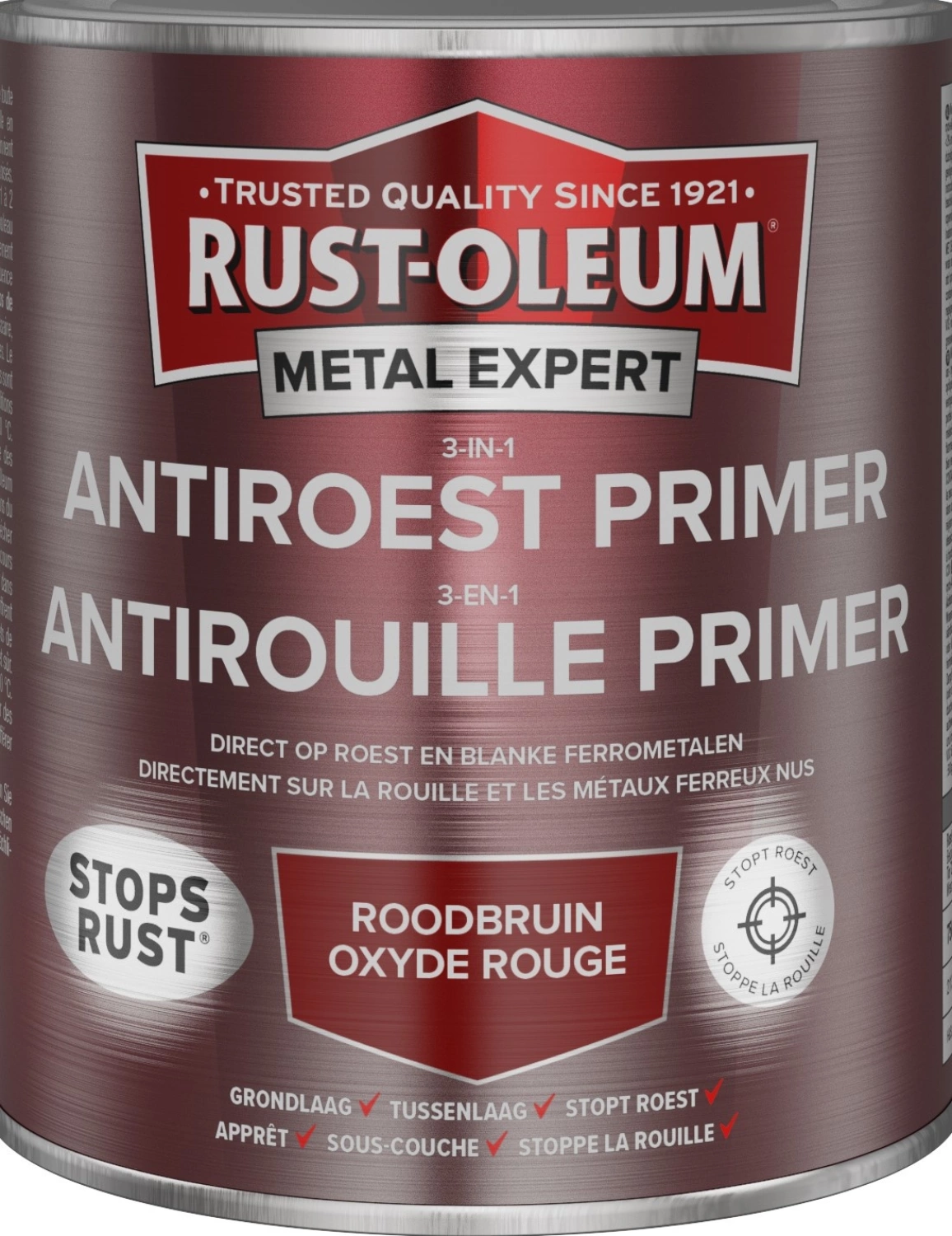 Rust-Oleum 3-In-1 Antiroest Primer - RAL 3000 Roodbruin - 0,75L