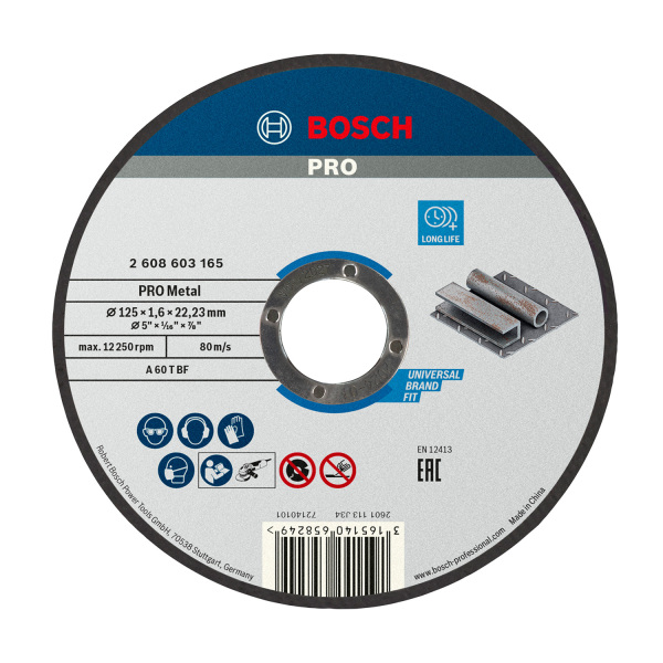 Bosch 2608603165 Standard Doorslijpschijf - 125 X 22,23 X 1,6mm - Metaal - Default image for the product