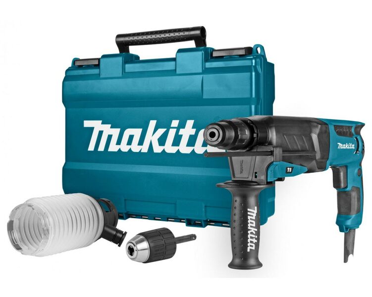 Makita HR2630X2 SDS-plus Combihamer Incl. Snelspanboorkop&Stofafzuigset In Koffer - 800W - 2,4J EAN: 88381810739