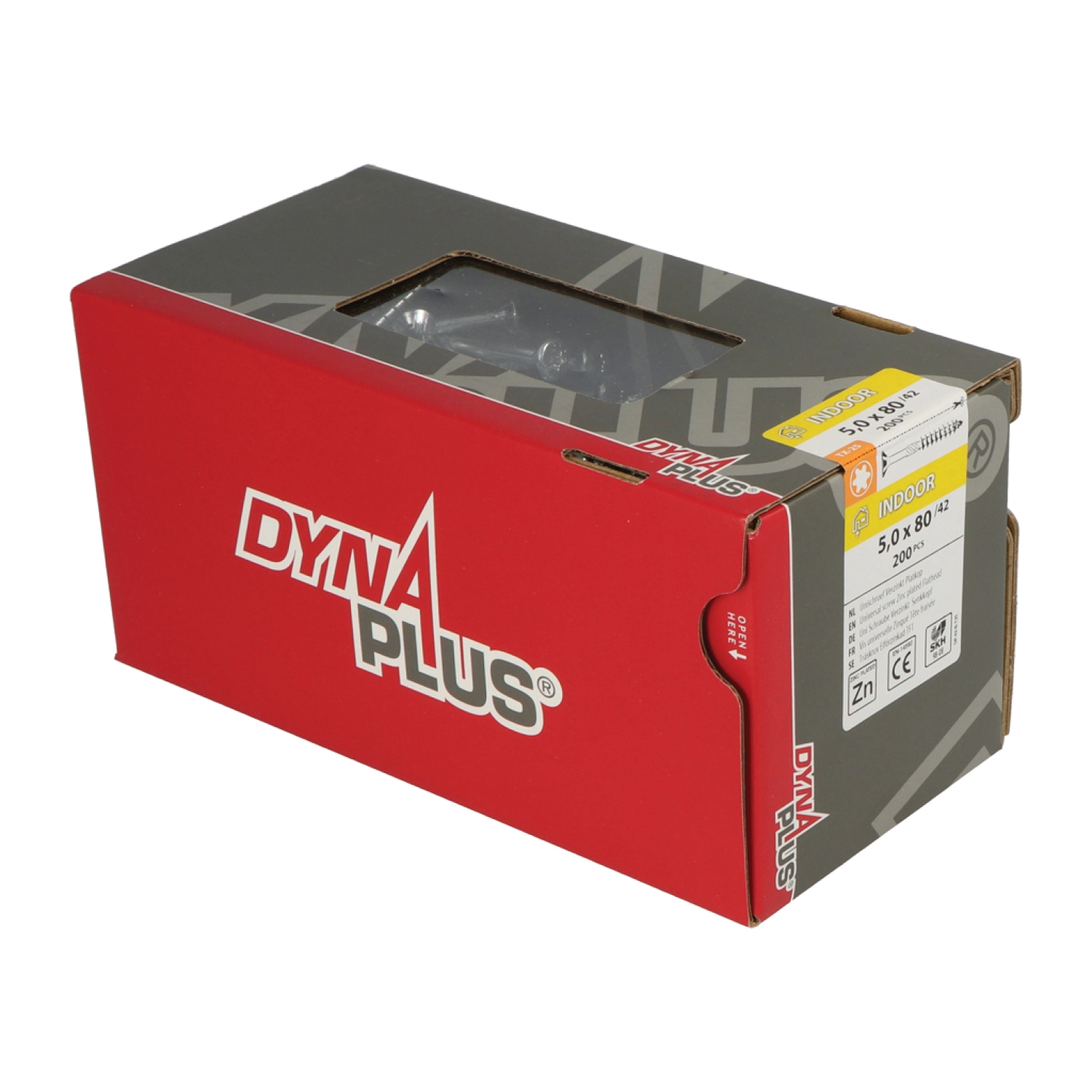 DynaPlus 0281.01.42401 Unischroef - TX25 - 5.0 X 80/42mm - Platkop - Deeldraad - Verzinkt (200st) thumbnail 3