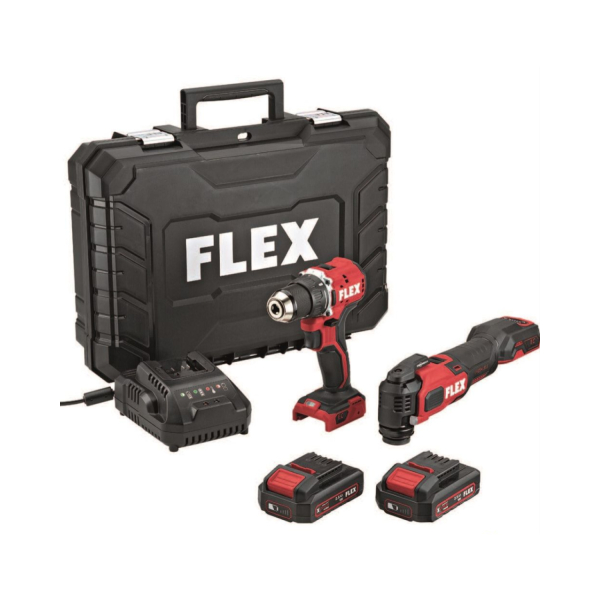 Flex DD LD+MT 18-ECTC/2.5 18V Accu Multitool + Boorschroefmachine (2x Accu) In Koffer afbeelding