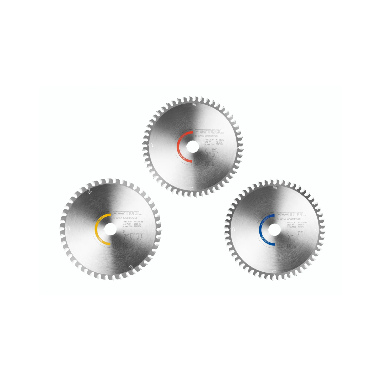 Festool 578568 KSB-SORT/3 W/L/A 168x1,8 Zaagbladenset