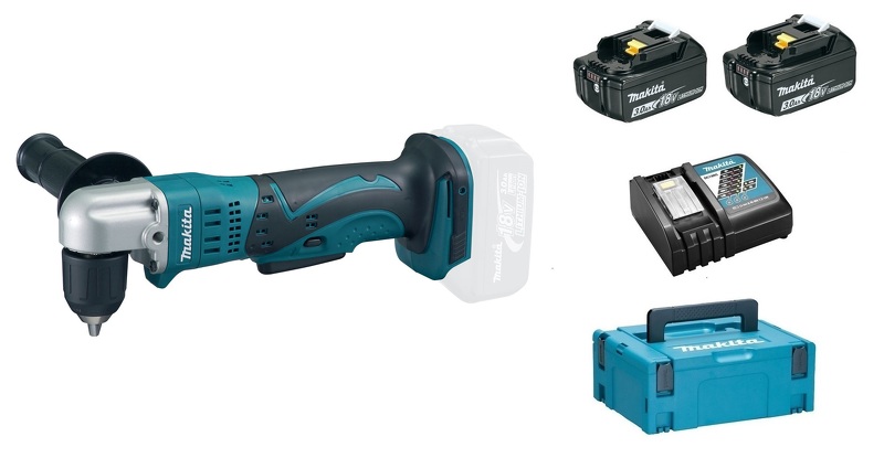 Makita DDA351RFJ 18V Li-Ion Accu Haakse Boor-/schroefmachine Set (2x 3.0Ah Accu) In Mbox