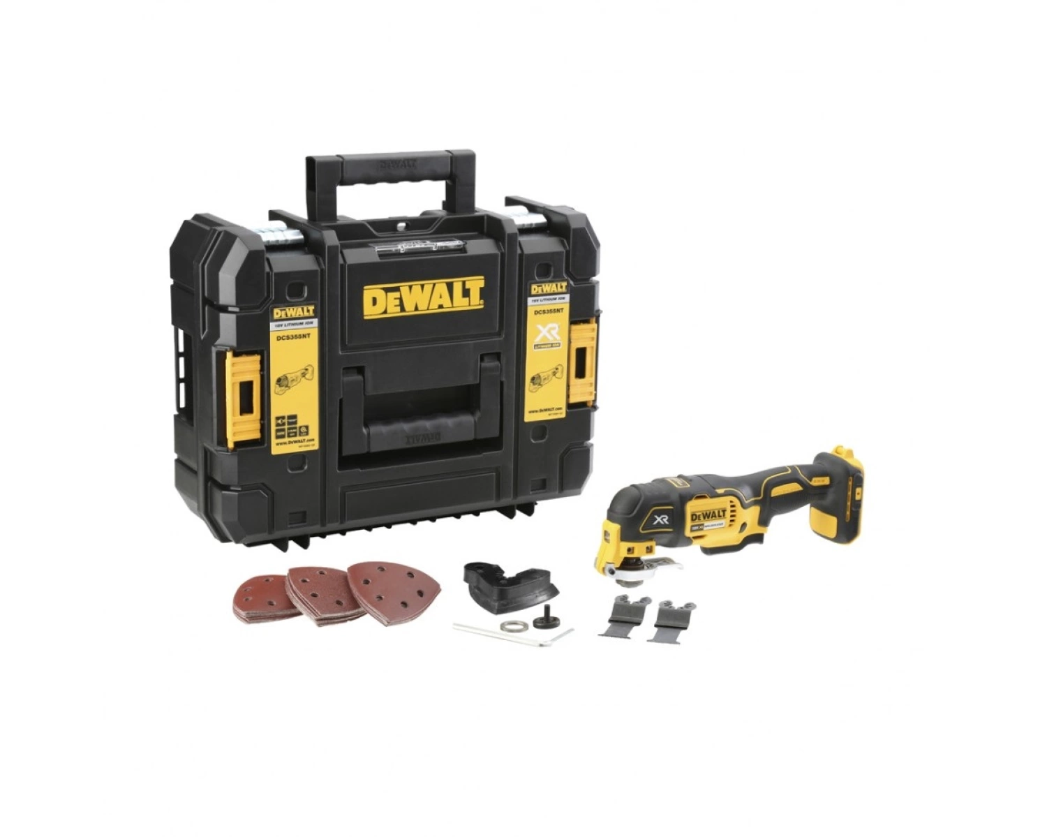 DeWALT DCS355NT 18V Li-Ion XR Accu Multitool Body + 35 Delige Accessoireset In TSTAK - Koolborstelloos
