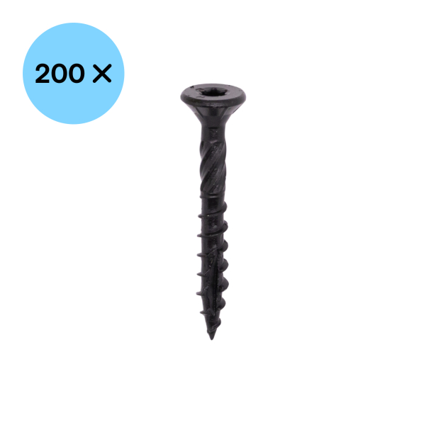 Woodies 61851448 Ultimate Blackline Spaanplaatschroef Shield - TX25 - 5.0 X 60/35mm - Platverzonken Kop - Deeldraad - Gecoat (200st) - Detailed view of the product