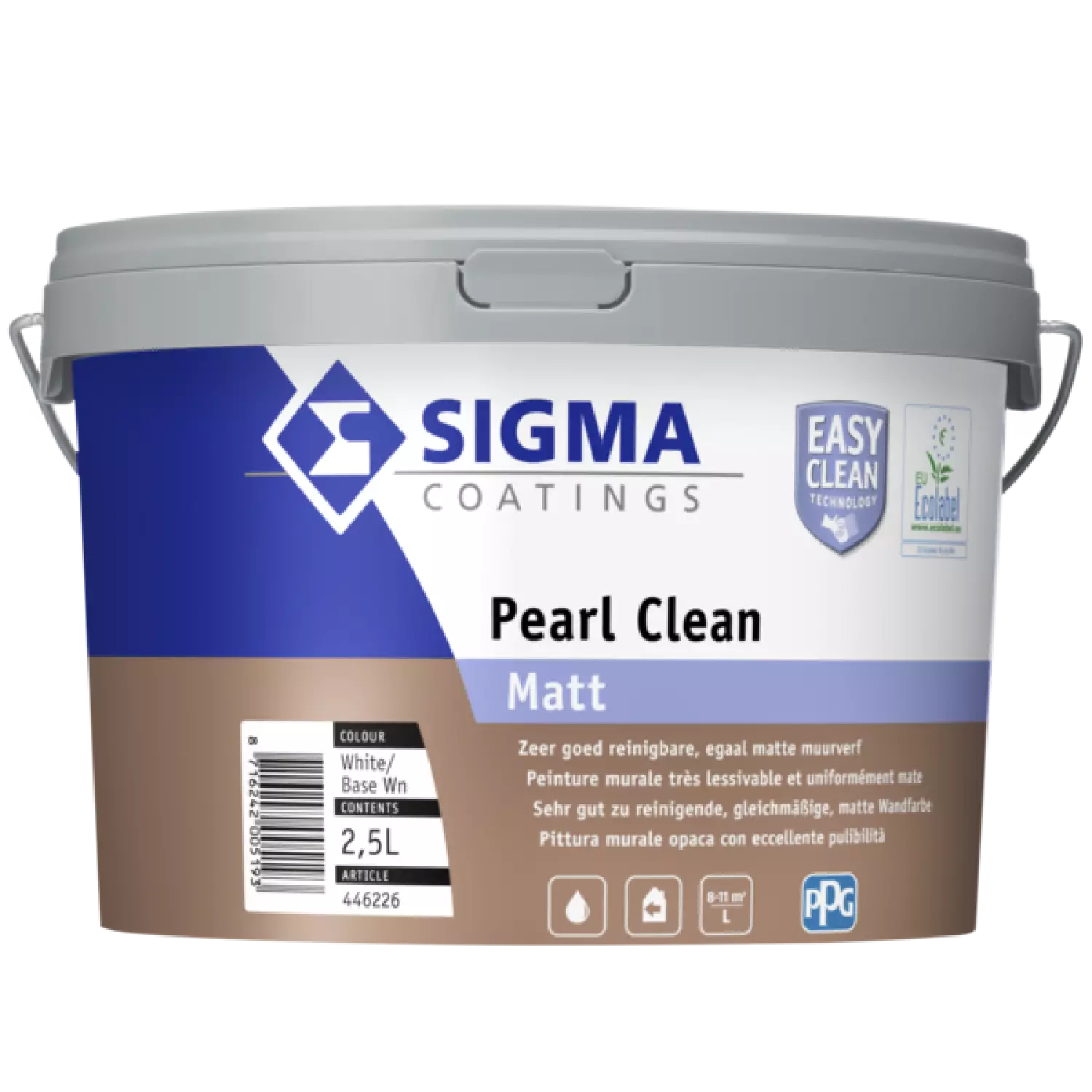 Sigma Pearl Clean Matt - Op Kleur Gemengd - 2,5L - Muurverf