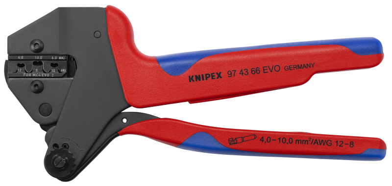 Knipex 97 43 66 EVO MC4 EVO2 Krimptang Voor Verwisselbare Krimpprofielen - Detailed view of the product