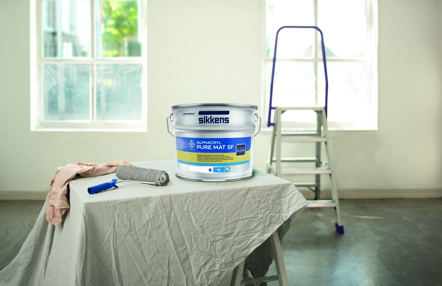 Sikkens Alphacryl Pure Mat SF - Op Kleur Gemengd - 5L - Muurverf thumbnail 4