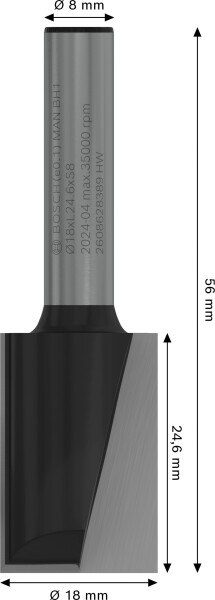 Bosch 2608628389 Vingerfrees - 2 Snijvlakken - Hardmetaal - 18x25mm - Detailed view of the product