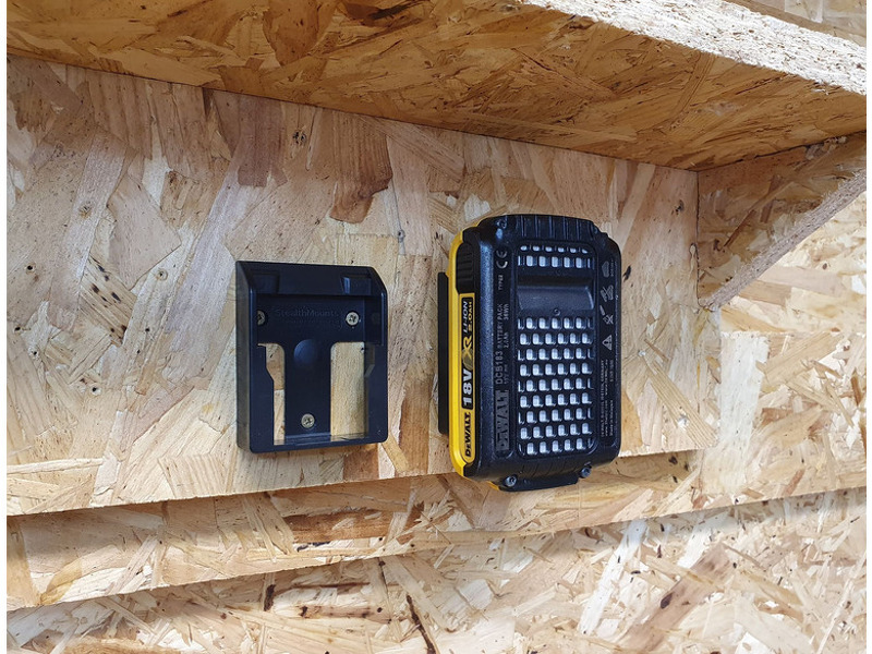 StealthMounts BM-DW20-BLK-6 Accuhouders Voor DeWalt XR 20v - Zwart - 6 Stuks - Detailed view of the product