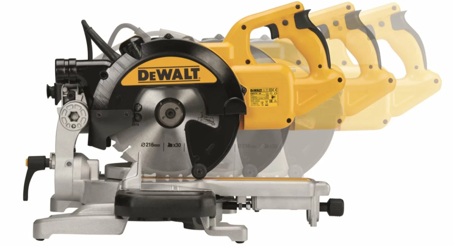 DeWALT DWS774 Afkortzaag Met XPS Zaaglijnindicator - 1400W - 216 X 30mm thumbnail 4