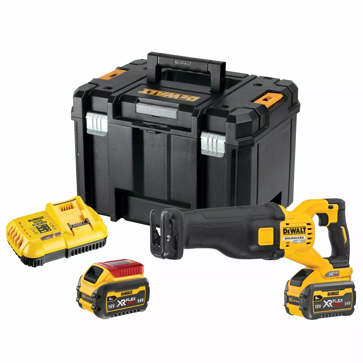 DeWALT DCS389X2-QW 54V Li-ion XR FlexVolt Accu Reciprozaag Set (2x 9.0Ah) In TSTAK
