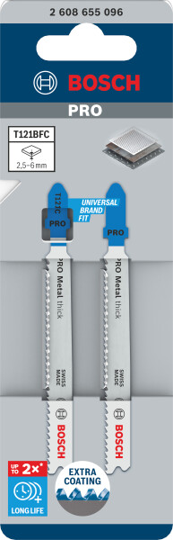 Bosch 2608655096 PRO T121BFC Decoupeerzaagblad Thick - Metaal (2st) - Detailed view of the product
