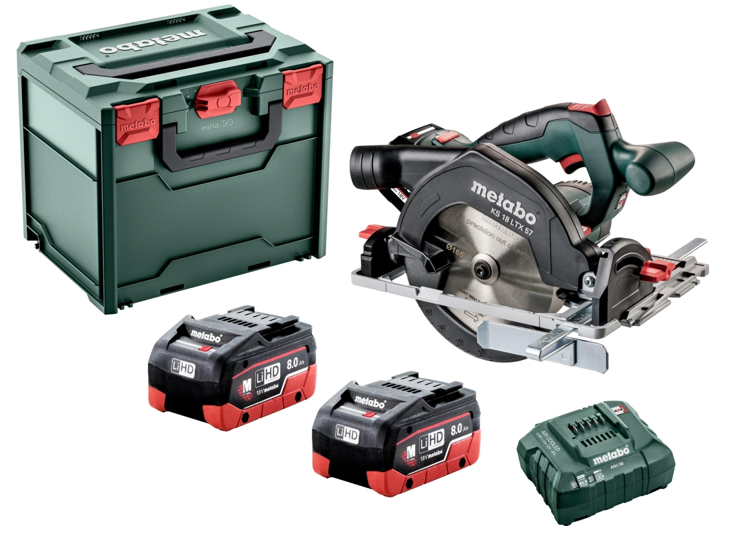 Metabo KS 18 LTX 57 18V LiHD Accu Cirkelzaag Set (2x 8.0Ah Accu) In MetaBOX - 57mm
