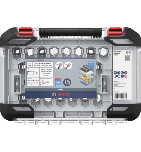 Bosch 061599767A PRO 14-delige Powerchange Gatzagenset - Hout En Metaal - 20,22,25,32,35,40,44,51,60,68,76mm - Detailed view of the product