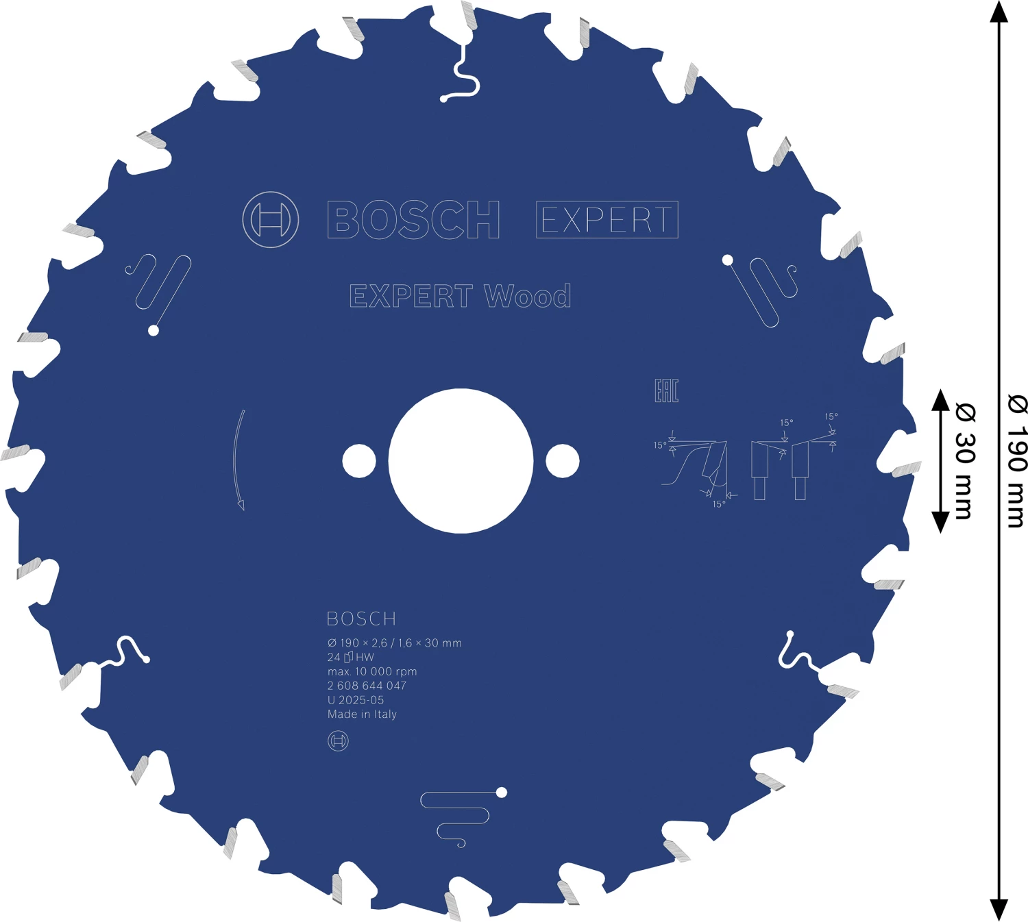 Bosch 2608644047 Expert Cirkelzaagblad - 190 X 30 X 24T - Hout - Carbide thumbnail 4