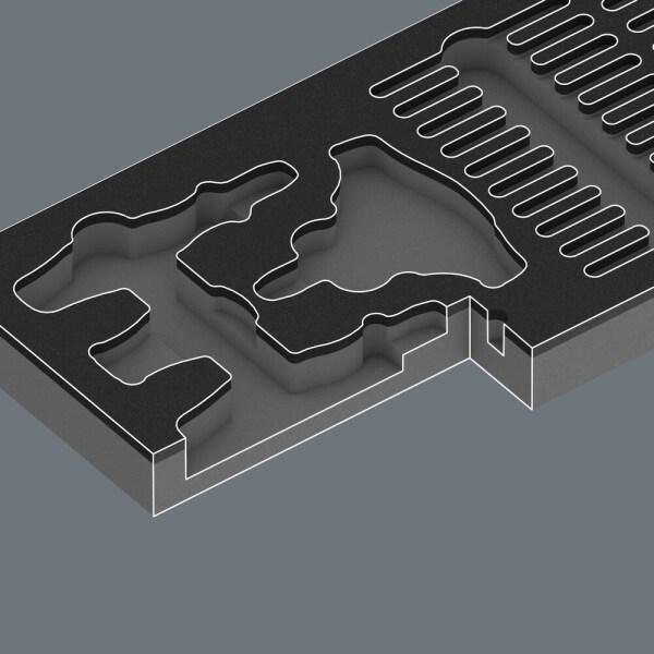 Wera 05150152001 24-delige 9752 Kraftform Kompakt Ratel-en Doppenset In Foam Inlay - 1/4" - Detailed view of the product