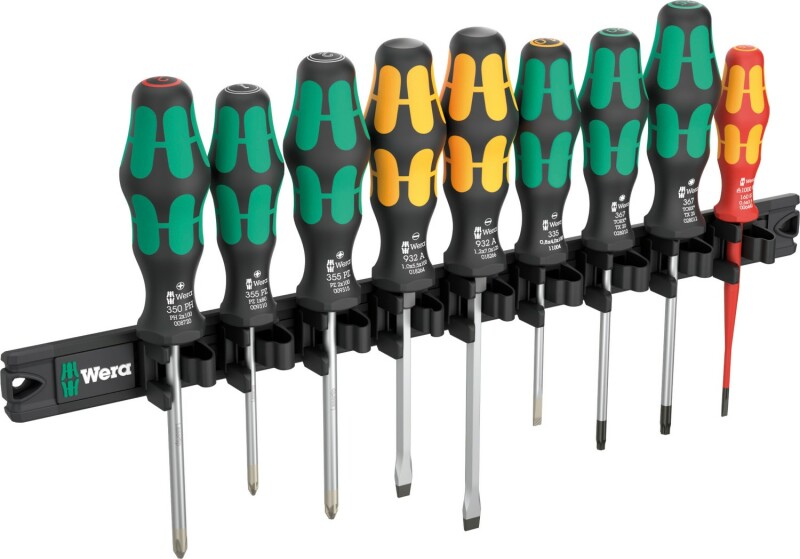 Wera 05051012001 9650 9-delig Magneetstrip Kraftform Schroevendraaierset