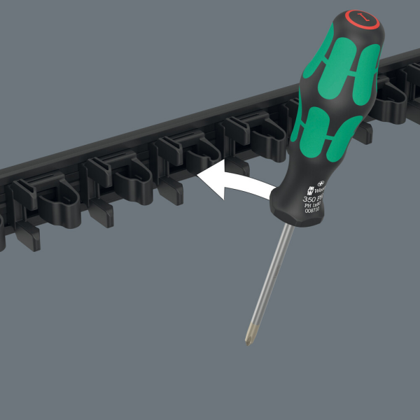 Wera 05051012001 9650 9-delig Magneetstrip Kraftform Schroevendraaierset - Detailed view of the product