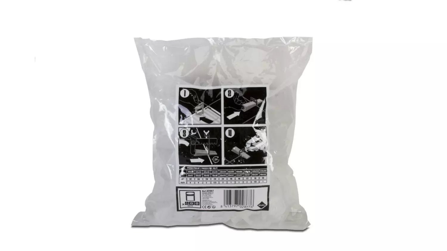 Rubi 02869 Delta Levelling Clips - 3,0mm - 6-15mm (2400st)