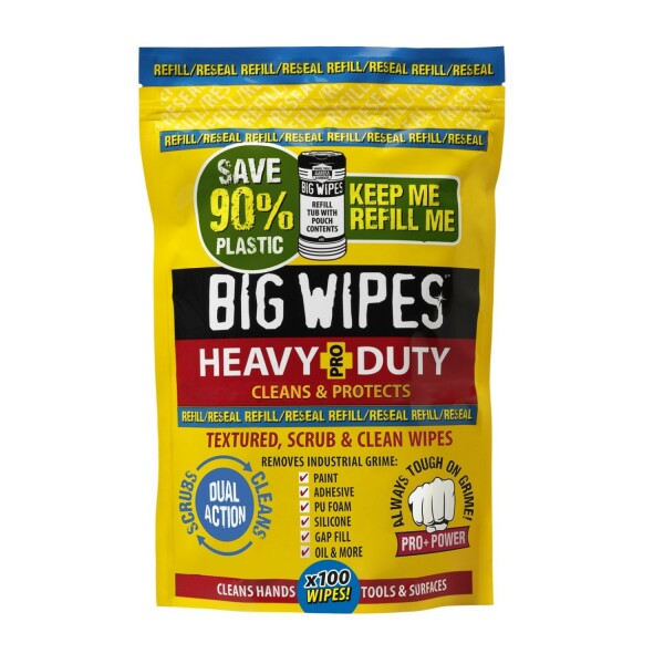Big Wipes Heavy Duty Pro - 100stk + Refill Pouch - Detailed view of the product
