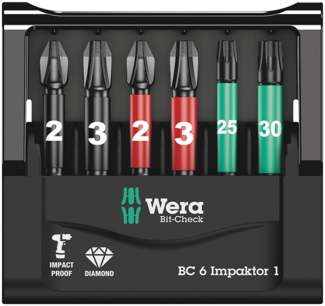 Wera 5057695001 6-delige Bit-Check Impaktor Bitset - Detailed view of the product