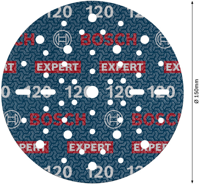 Bosch 2608902442 EXPERT Schuurschijf O780 Met Film Onderlaag - 150mm - K120 (6 Stuks) - Detailed view of the product