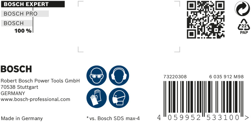 Bosch 2608900236 EXPERT Hamerboor SDS Max-8X - 22x800x920mm - Detailed view of the product