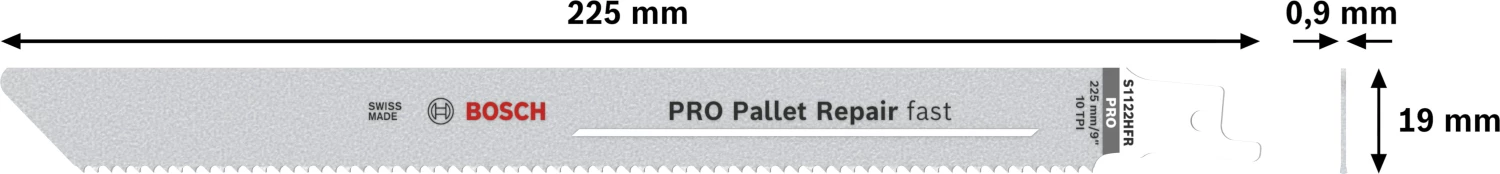 Bosch PRO S1122HFR Pallet Repair Fast Reciprozaagblad - 225mm - Hout/metaal (100st) thumbnail 2