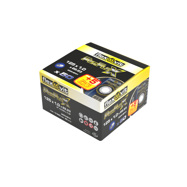 Flexovit 66252850061 Perflex Doorslijpschijven - 125 X 1,0mm - 50 + 5 Gratis - Detailed view of the product