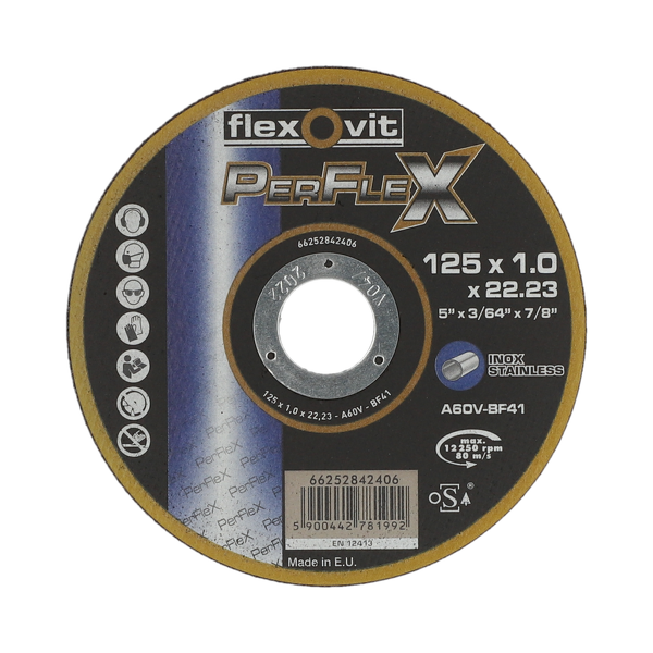 Flexovit 66252850061 Perflex Doorslijpschijven - 125 X 1,0mm - 50 + 5 Gratis - Detailed view of the product