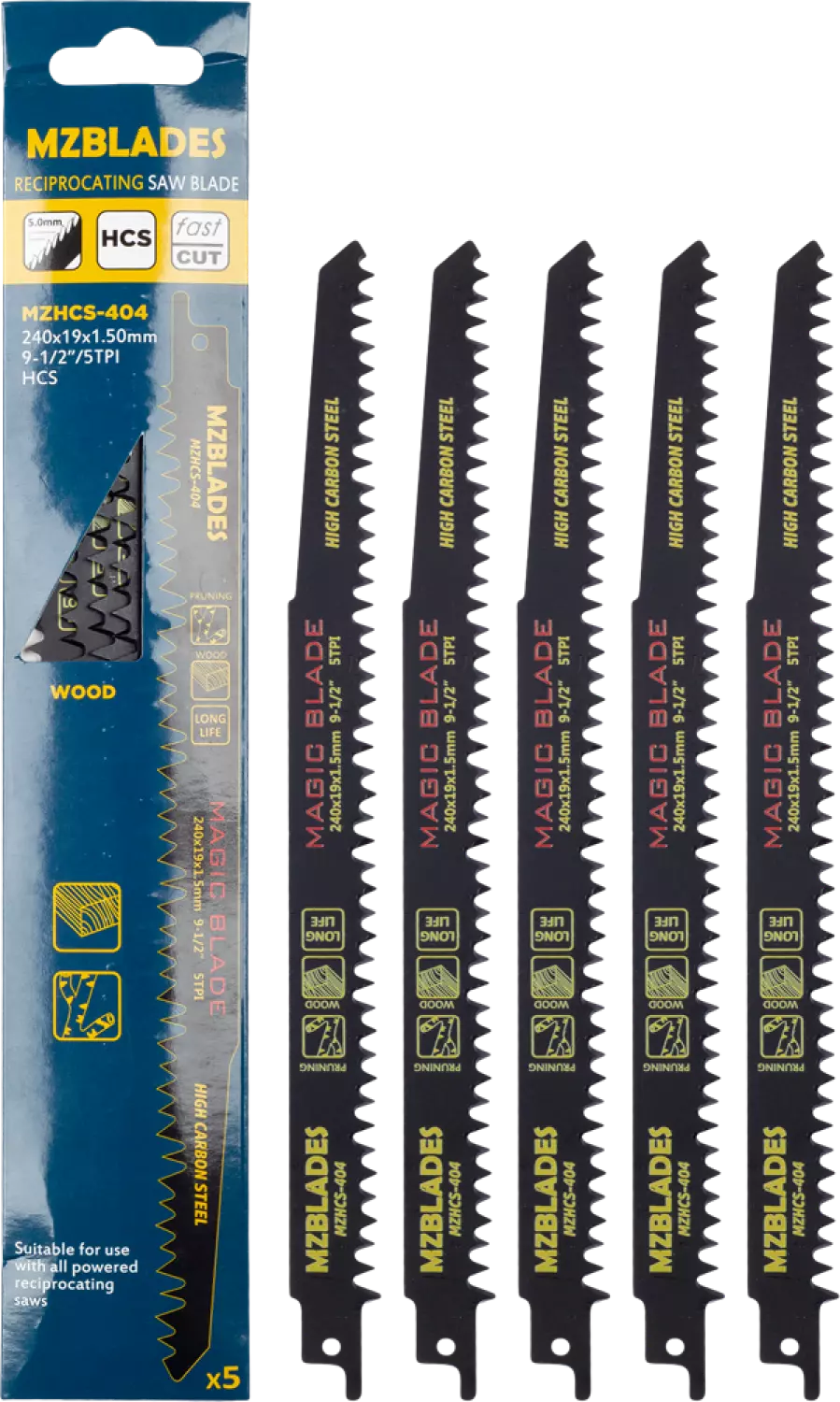 Multizaag MZHCS-404 Reciprozaagblad Hout - 5 Stuks thumbnail 2