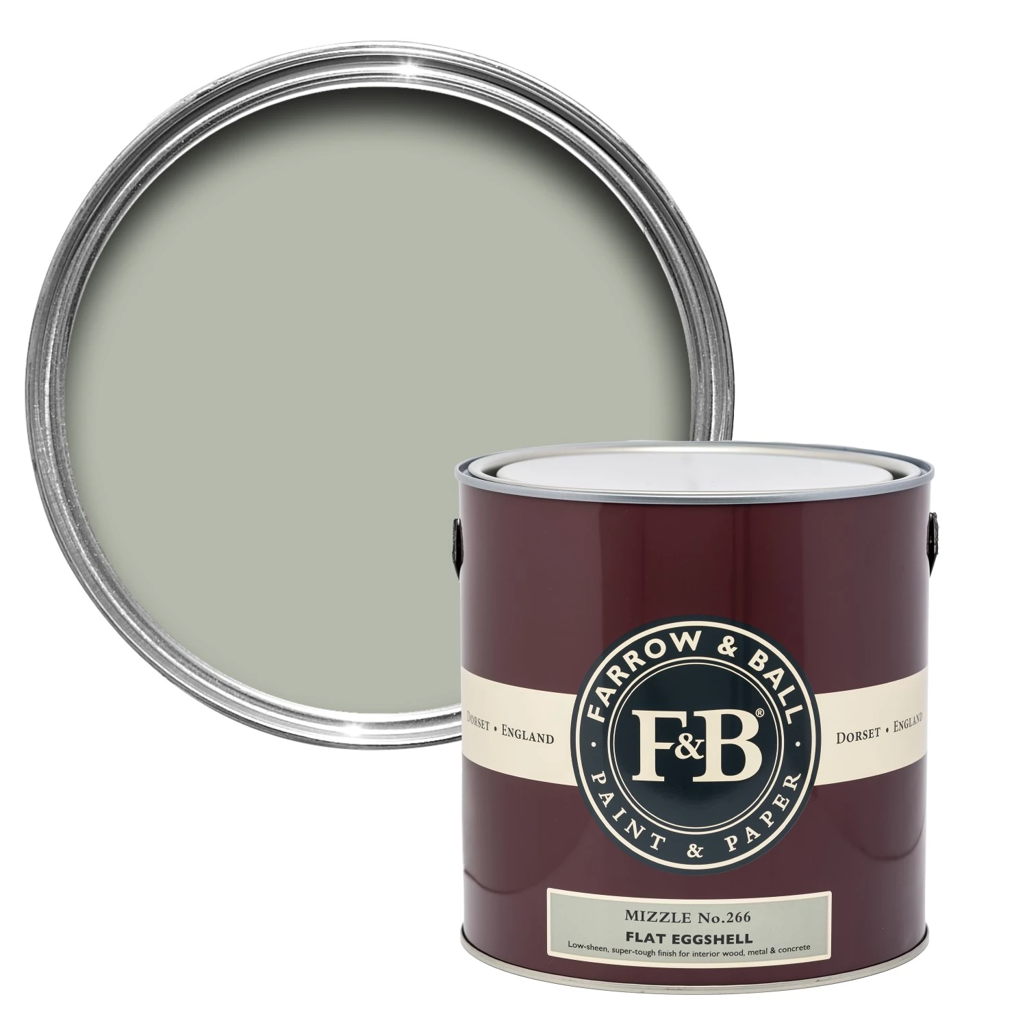 Farrow&Ball Flat Eggshell Mizzle No.266 - 2,5L