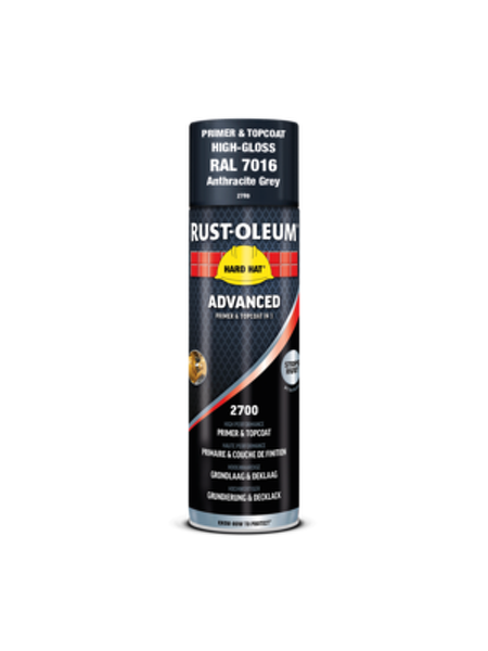 Rust-Oleum Hard Hat Advanced Spuitbus Hoogglans - RAL 7016 Antracietgrijs - 0,5L