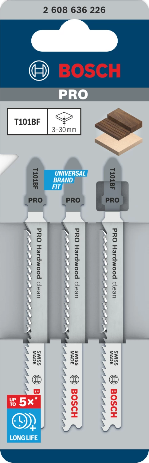Bosch 2608636226 / T 101 BF BiM Decoupeerzaagblad Clean - Hard Hout (3st) thumbnail 2