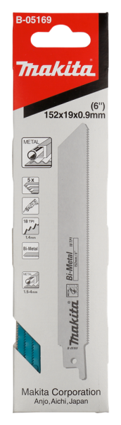 Makita B-05169 Reciprozaagbladen - 152 X 1,4mm - Metaal (5st) - Detailed view of the product