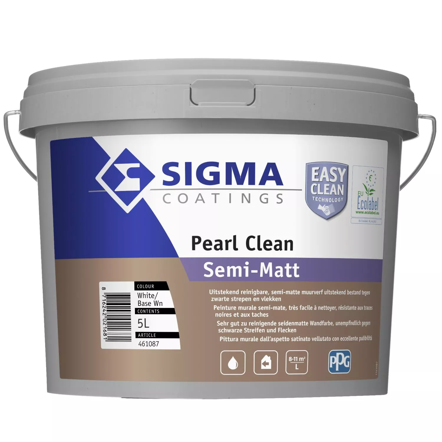 Sigma Pearl Clean Semi-Matt - Op Kleur Gemengd - 5L
