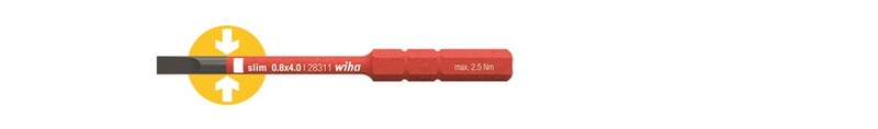 Wiha 2831-10 SoftFinish Electric SlimBit - 3 X 75 Mm - 0,6 Nm