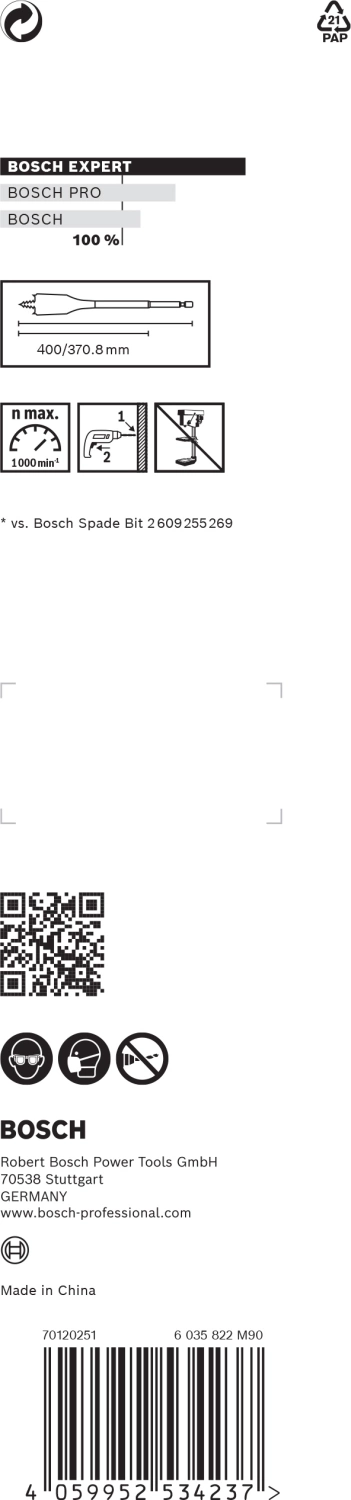 Bosch 2608900349 EXPERT Speedboor Self Cut Speed - Zeskantschacht - 24x400mm thumbnail 3