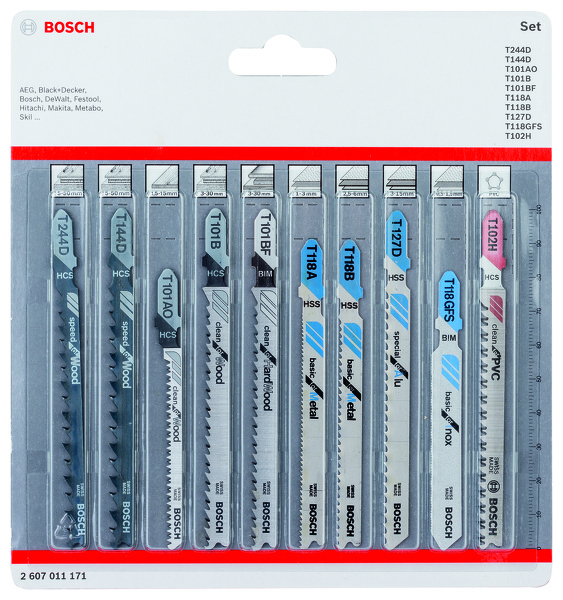 Bosch 2607011171 10-delige Decoupeerzaagbladenset - All In One