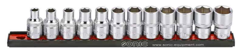 Sonic 301201 12-delige Doppenset 1/2"6-kant Op Rail 8-19 Mm