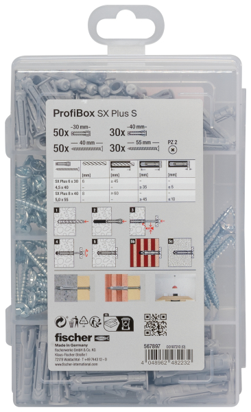 Fischer ProfiBox Plug SX Plus - 6 En 8 S Met Schroeven - Detailed view of the product