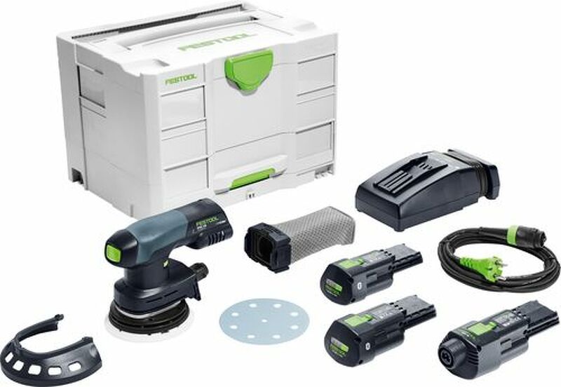 Festool ETSC 125 3,0 I-Set 18V Li-Ion Accu Excentrische Schuurmachine Set (2x 3,0Ah) In Systainer - 125mm EAN: 4014549415610