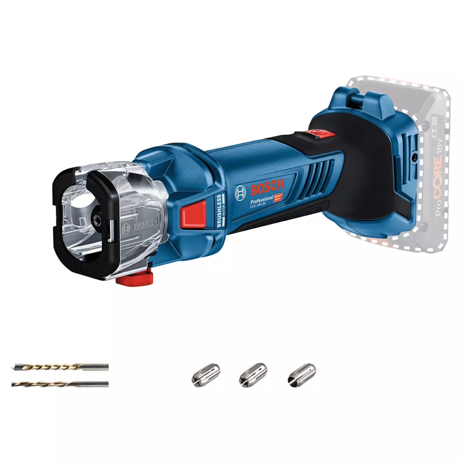 Bosch GCU 18V-30 18V Li-ion Accu Droogbouwfrees Body - Koolborstelloos