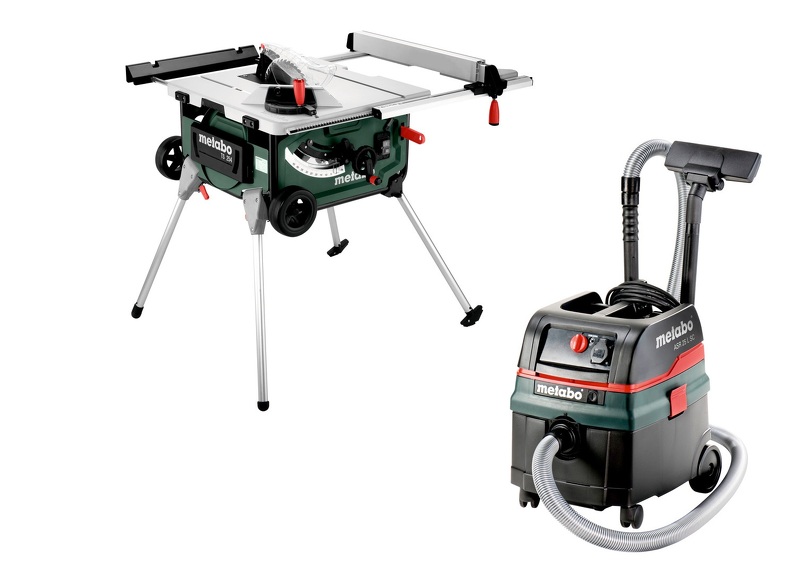 Metabo TS 254 Zaagtafel Op Onderstel&Alleszuiger / Bouwstofzuiger (ASR 25 L SC) Combiset - 2000W - 254 X 30mm