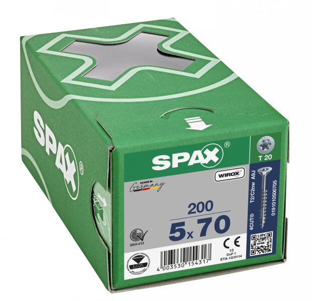 SPAX 4-Delige Universele Schroefset - T-STAR Plus T20 - Verzonken Kop - Deeldraad - WIROX (700st) - Detailed view of the product