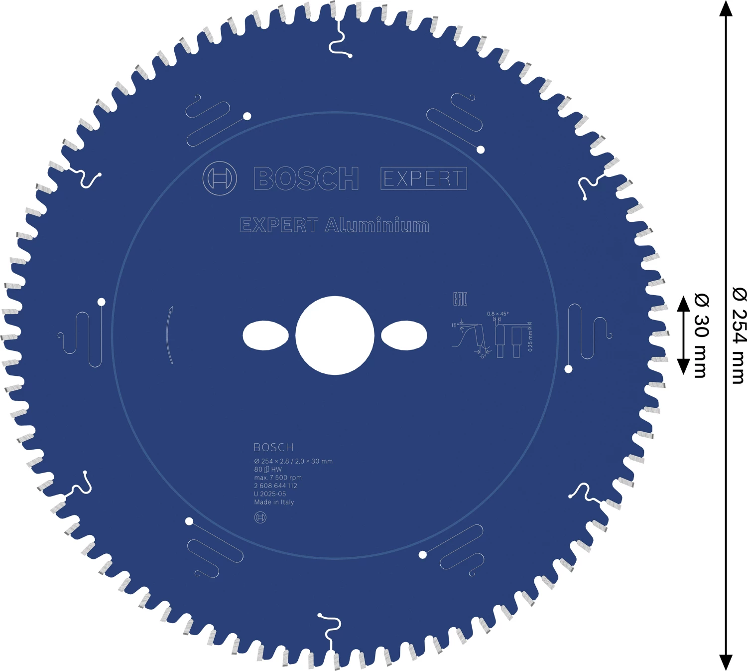Bosch 2608644112 Expert Cirkelzaagblad - 254 X 30 X 80T - Aluminium - Carbide thumbnail 4