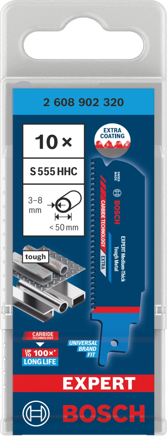 Bosch EXPERT S555HHC Medium-Thick Tough Reciprozaagblad - 50mm - Metaal (10st) thumbnail 2