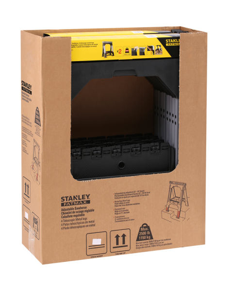 Stanley 1-92-980 FatMax Metalen Schragen - Draagcapaciteit 1.150 Kg (set Van 2 Stuks) - Detailed view of the product