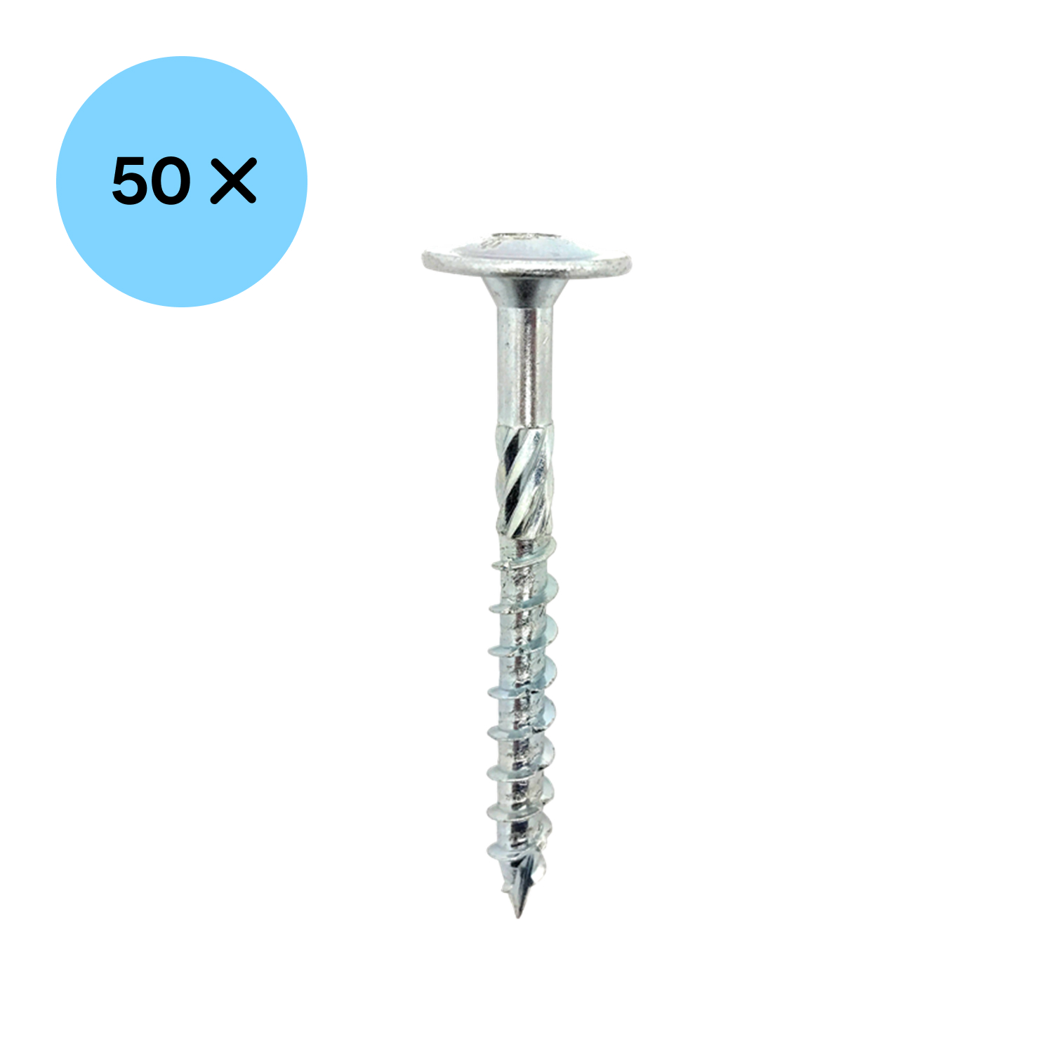 Woodies 61780511 Ultimate Tellerkopschroef Gehard Staal - TX40 - 8.0 X 80mm - Tellerkop - Deeldraad - Verzinkt (50st) thumbnail 2